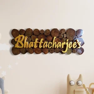 Artisanal Wooden Nameplate.