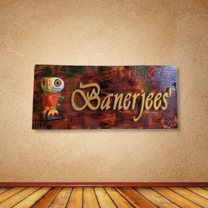 Artisanal Wooden Nameplate.
