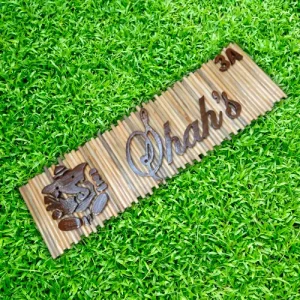 Artisanal Wooden Nameplate.