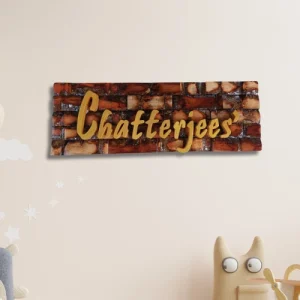 Artisanal Wooden Nameplate.