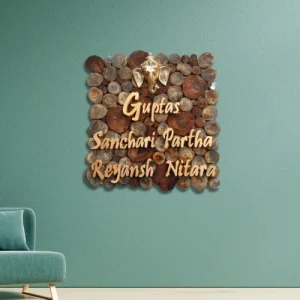 Artisanal Wooden Nameplate.