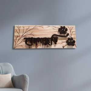 Artisanal Wooden Nameplate.