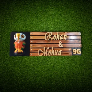 Artisanal Wooden Nameplate.
