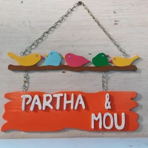 Artisanal Wooden Nameplate.