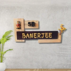 Artisanal Wooden Nameplate.