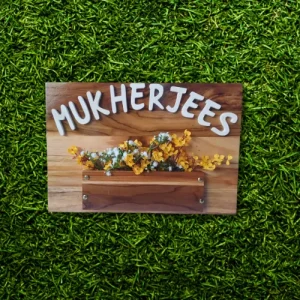Artisanal Wooden Nameplate.