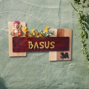 Artisanal Wooden Nameplate.