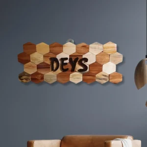 Artisanal Wooden Nameplate.
