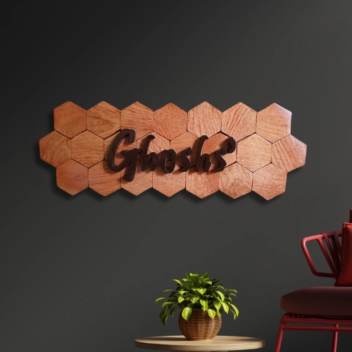 Artisanal Wooden Nameplate.